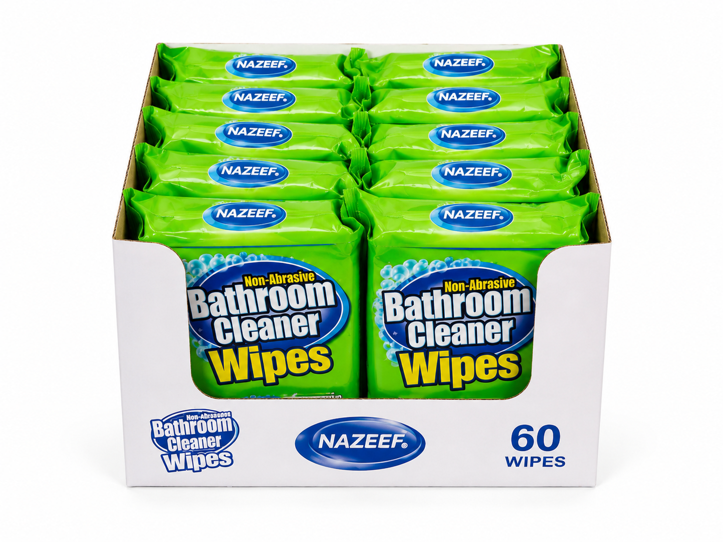 NAZEEF BATHROOM CLEANER WIPES 60 WIPES 10pcs