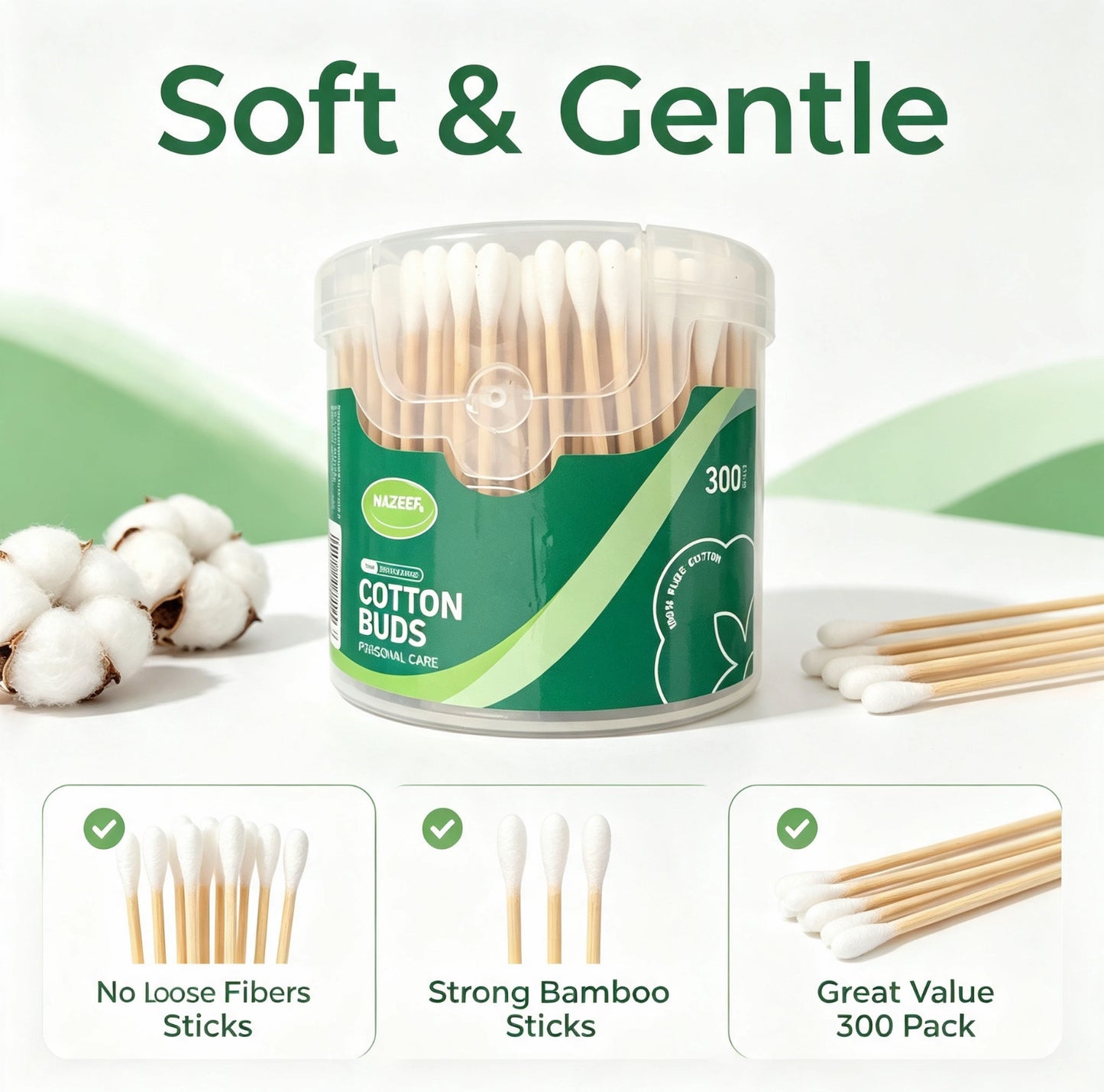 NAZEEF COTTON BUDS 300pcs