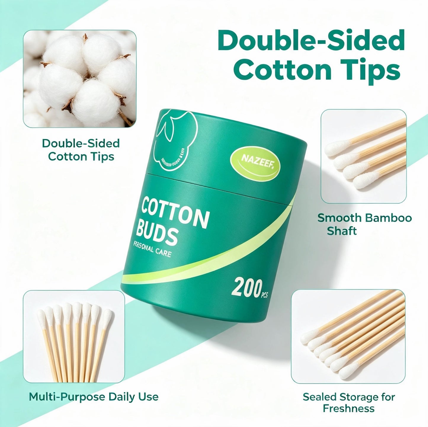 NAZEEF COTTON BUDS 200pcs