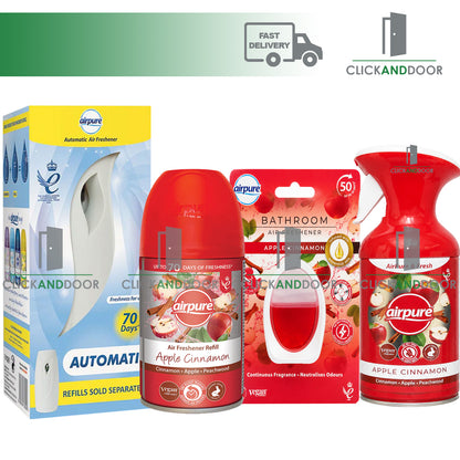 Airpure Automatic Spray Air Freshener Refill Set Bundle Apple Cinnamon Bundle